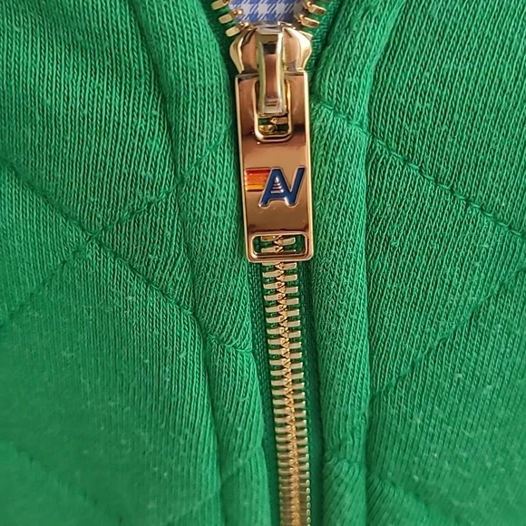 AVIATOR NATION Logo Green Quilted Mens XL Full Zip Hoodie Sweatshirt Jacket‎ - Picture 3 of 8